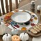 Set of 4 Gobble Turkey Maple Leaves Thanksgiving Placemats - 15 Inch (Brown/Beige)